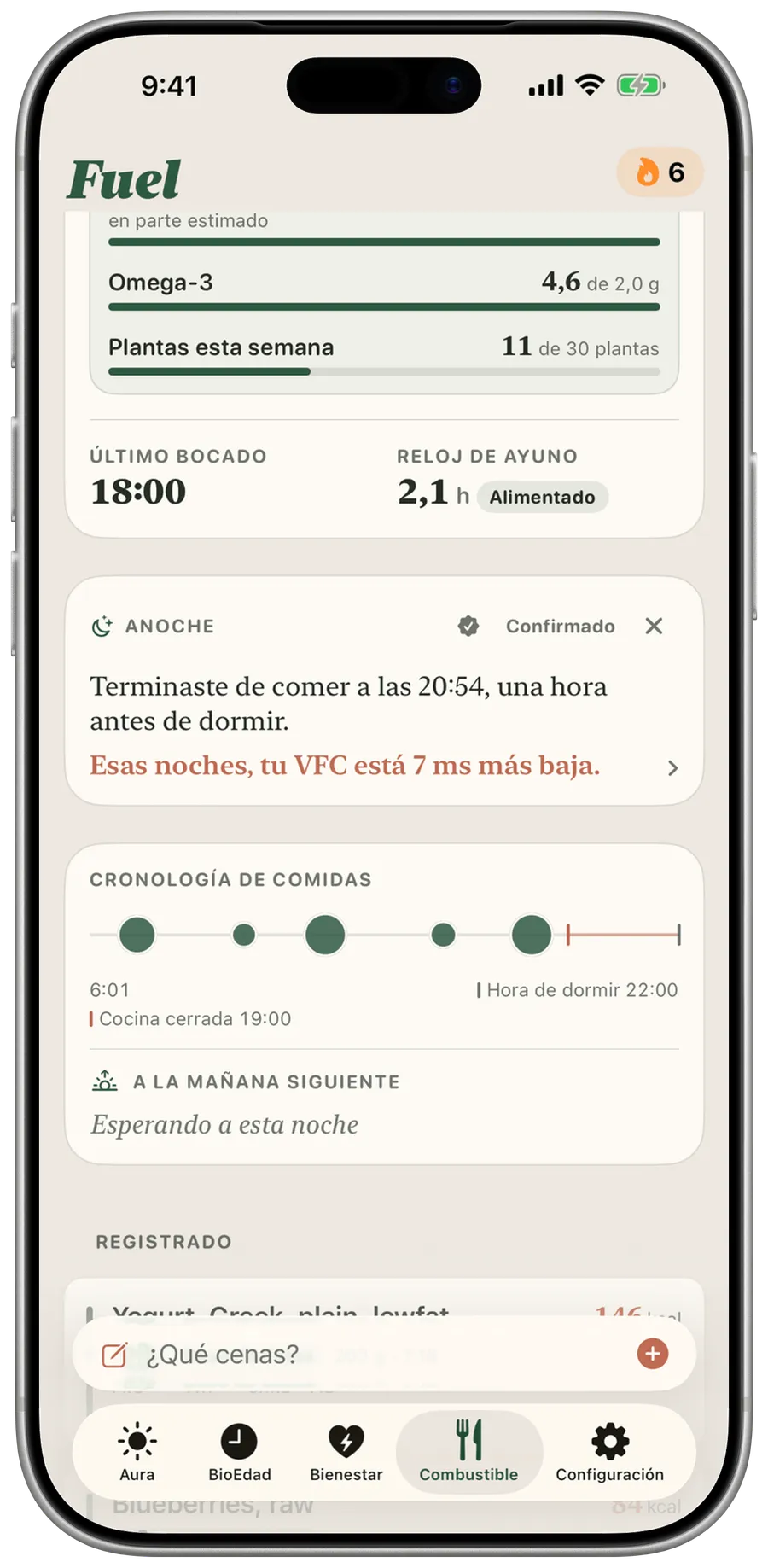 Registra tu comida con tus palabras